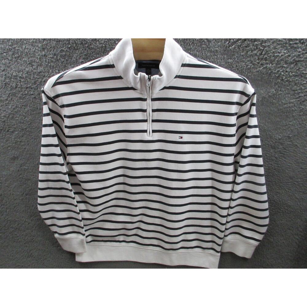 Men's Tommy Hilfiger Breton Stripe Quarter-Zip Mockneck Fleece Men's Sz XXL